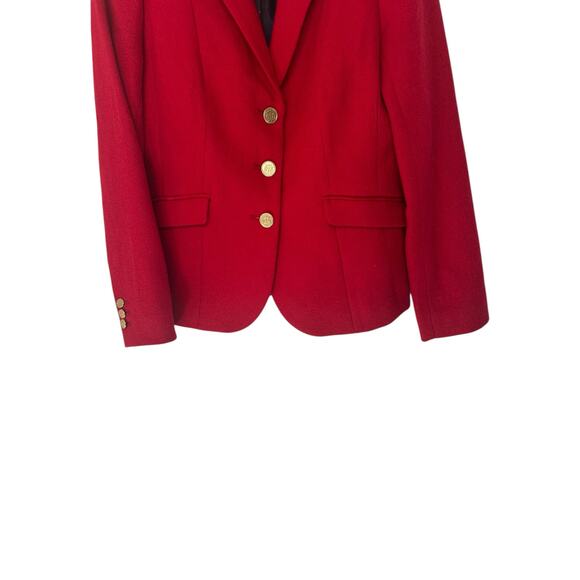 Talbots Red Office Work Career Business Preppy Wool Blend Aberdeen Blazer Size 2 - Picture 3 of 12